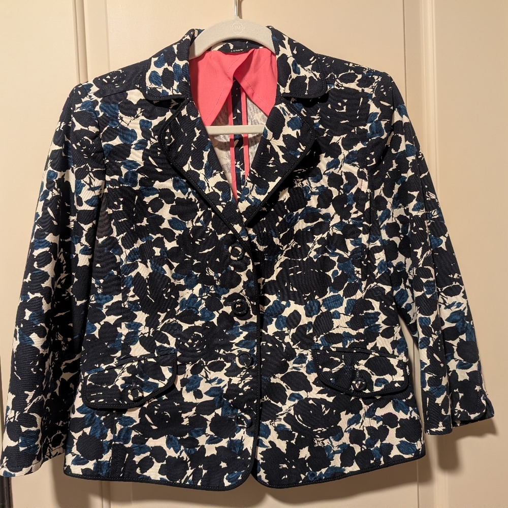 Gorgeous, Vintage J. Crew Lady Jacket In Midnight Floral, Size 10 EUC